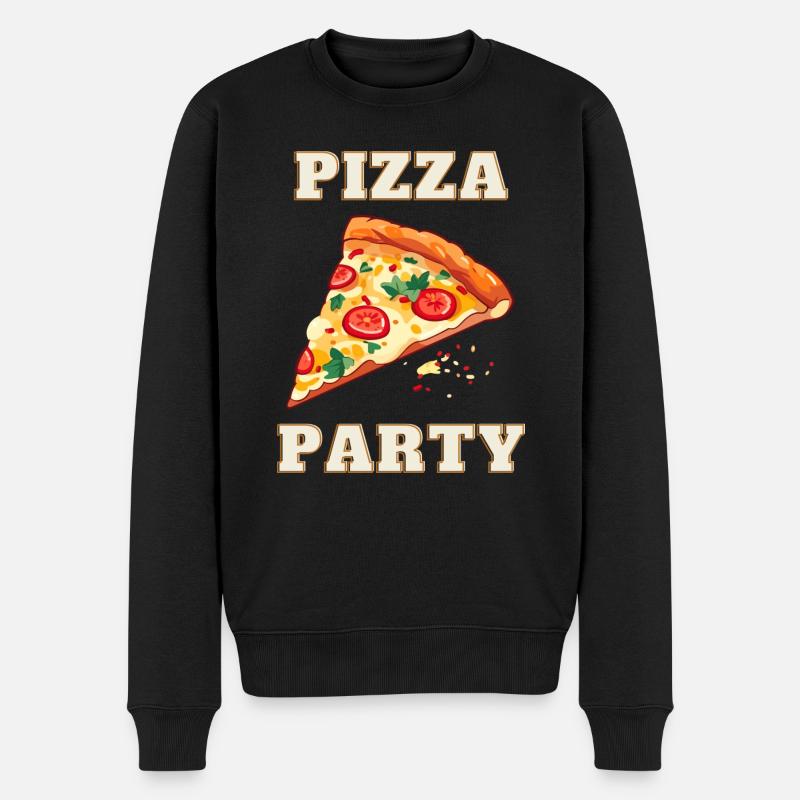 Pizza Party - Männer Premium Bio Pullover - Schwarz