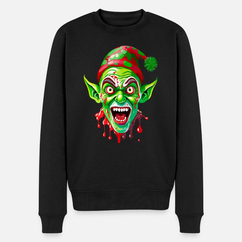 Lutin Noël effrayant - Pull Premium bio Homme - noir