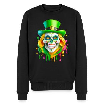 Portrait Femme Leprechaun - Pull Premium bio Homme - noir - Devant - Nico (187cm)