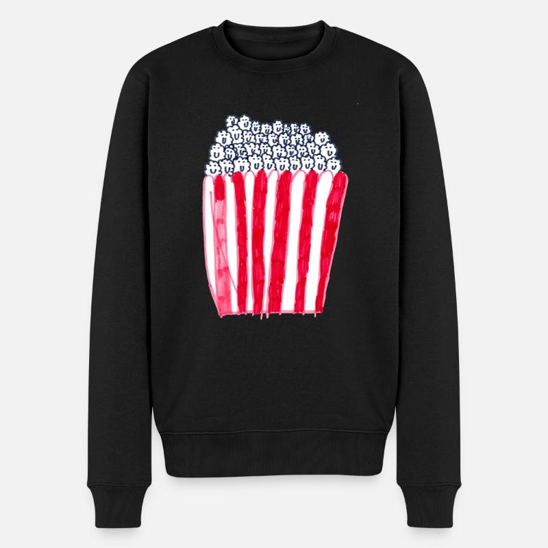 Popcorn - Männer Premium Bio Pullover - Schwarz