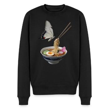 Schmetterling Ramen - Männer Premium Bio Pullover - Schwarz - Vorne - Nico (187cm)