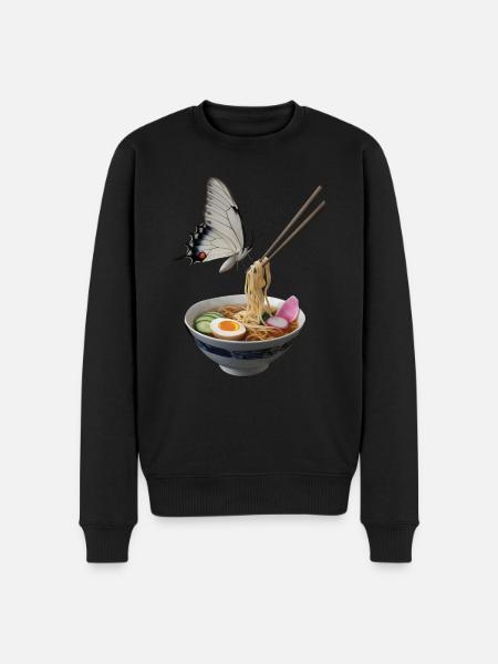 Schmetterling Ramen - Männer Premium Bio Pullover - Schwarz