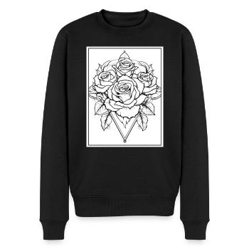 Blume Tattoo #18 Malvorlage Muster - Männer Premium Bio Pullover - Schwarz - Vorne - Nico (187cm)