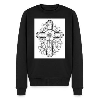 Gothic Tattoo #4 Coloring Page Pattern - Men's Premium Organic Jumper - black - Front - Nico (187cm)