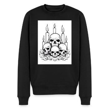 Totenkopf Tattoo #21 Malvorlage Muster - Männer Premium Bio Pullover - Schwarz - Vorne - Nico (187cm)