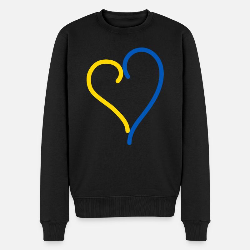 Ukraine Herz - Männer Premium Bio Pullover - Schwarz