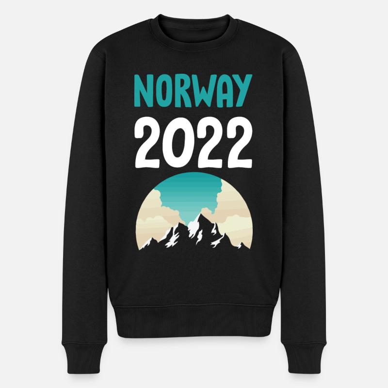 Norwegen 2022 - Männer Premium Bio Pullover - Schwarz