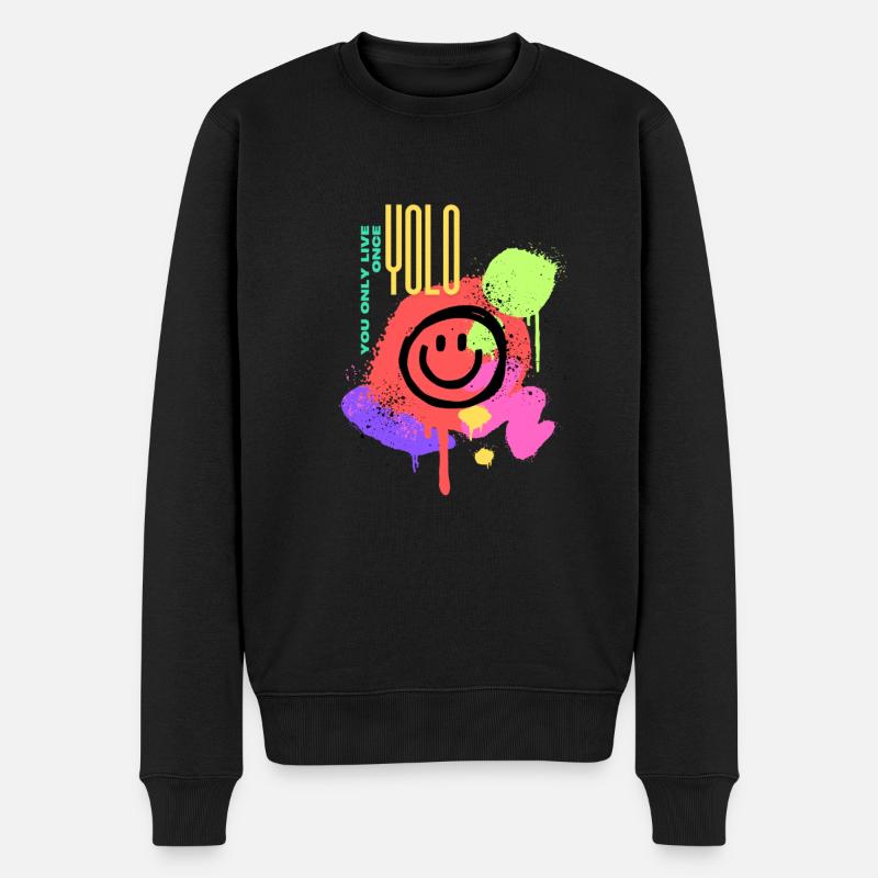 YOLO T-Shirt – Vivez l’instant présent ! - Pull Premium bio Homme - noir