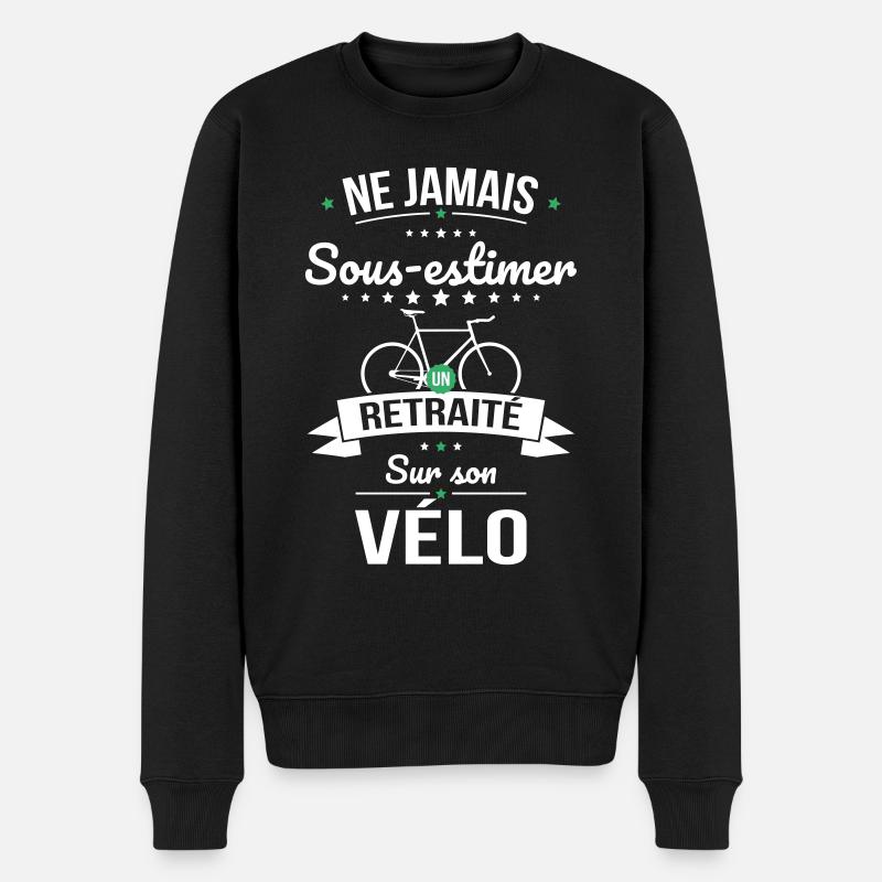 Sous-estimer un retraité sur son vélo - Pull Premium bio Homme - noir