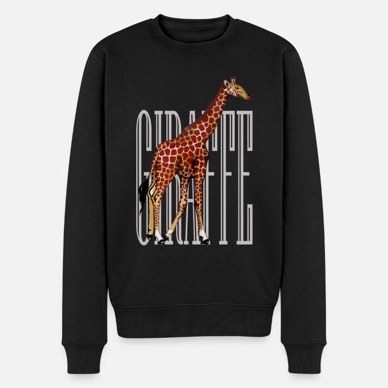 Giraffe - Männer Premium Bio Pullover - Schwarz