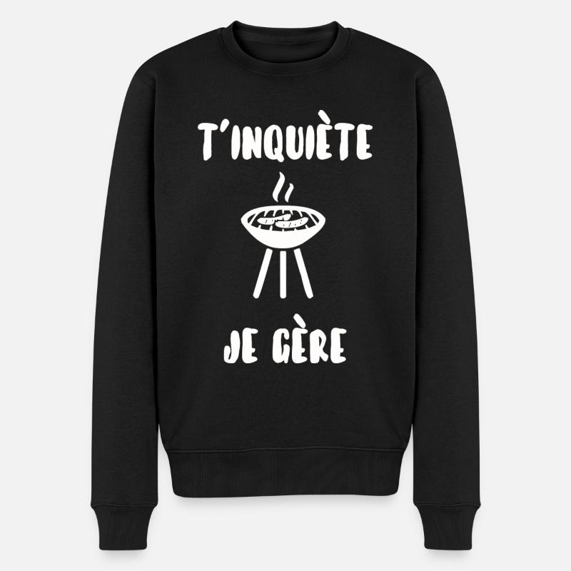 T’inquiète je gère - Pull Premium bio Homme - noir