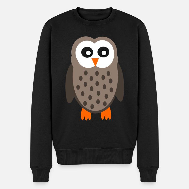 lustige Eule Eulen T-shirt  - Männer Premium Bio Pullover - Schwarz