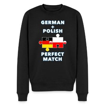 German Polish Puzzle - Men's Premium Organic Jumper - black - Front - Nico (187cm)