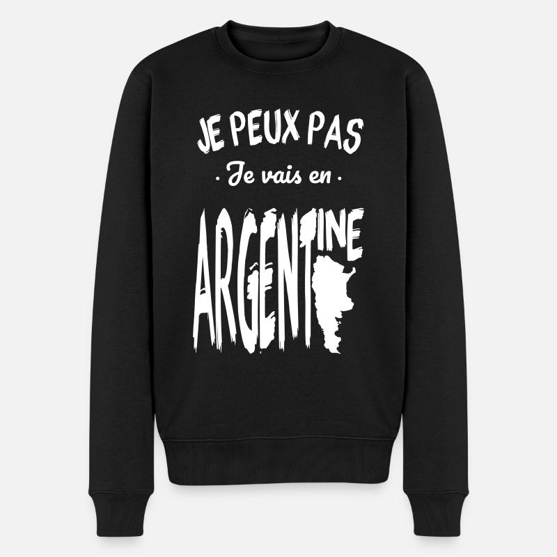 Je peux pas je vais en Argentine - Pull Premium bio Homme - noir