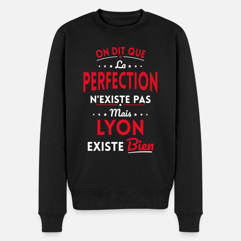 Perfection n'existe pas Lyon existe bien - Pull Premium bio Homme - noir