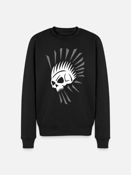 Totenkopf-Punkstyle - Männer Premium Bio Pullover - Schwarz