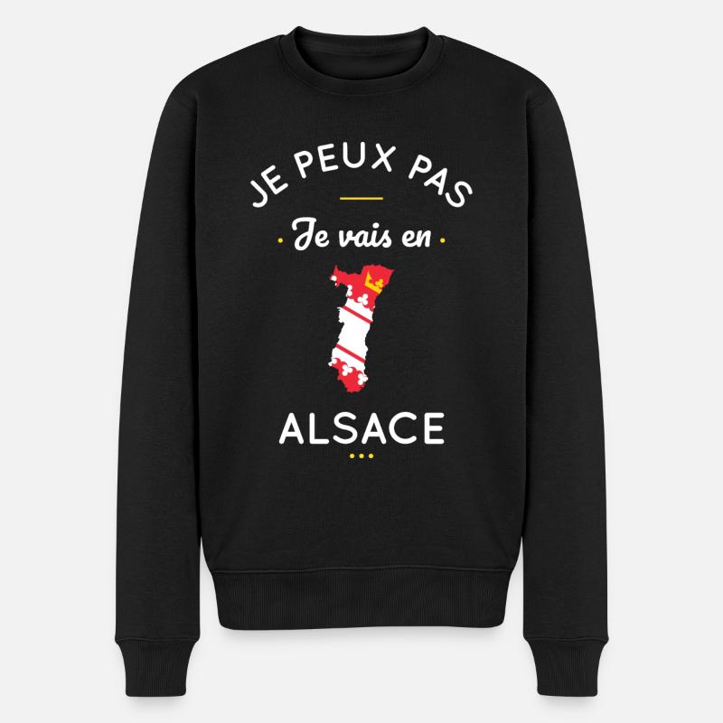 Je peux pas je vais en Alsace - Pull Premium bio Homme - noir