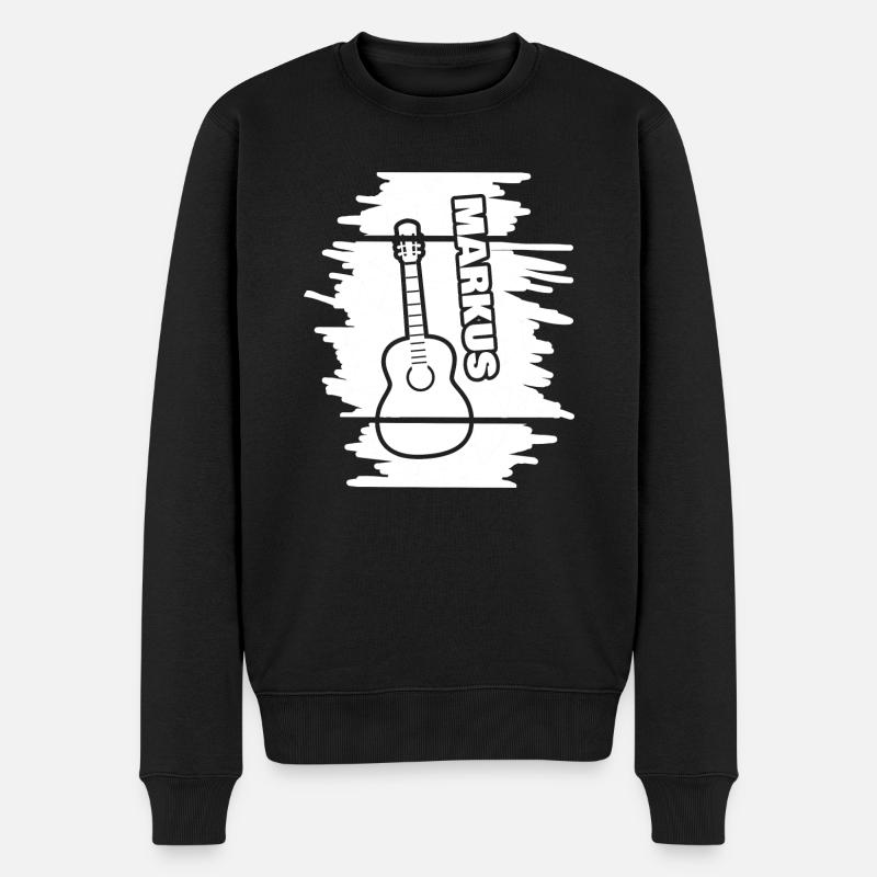 Guitar Markus - Männer Premium Bio Pullover - Schwarz