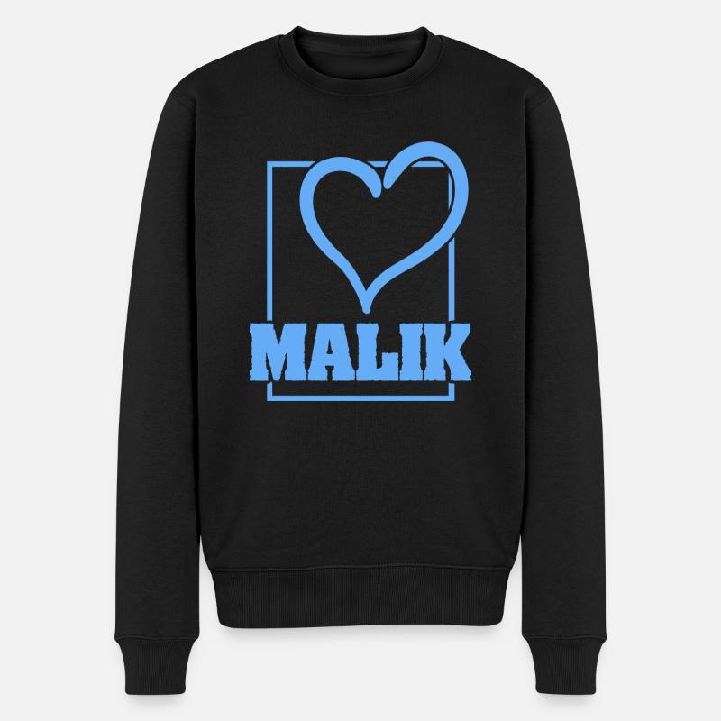 Malik - Männer Premium Bio Pullover - Schwarz