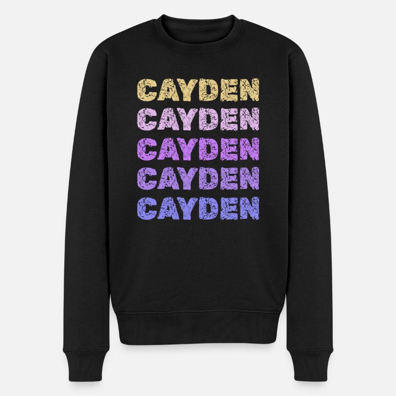 Cayden Cayden - Männer Premium Bio Pullover - Schwarz