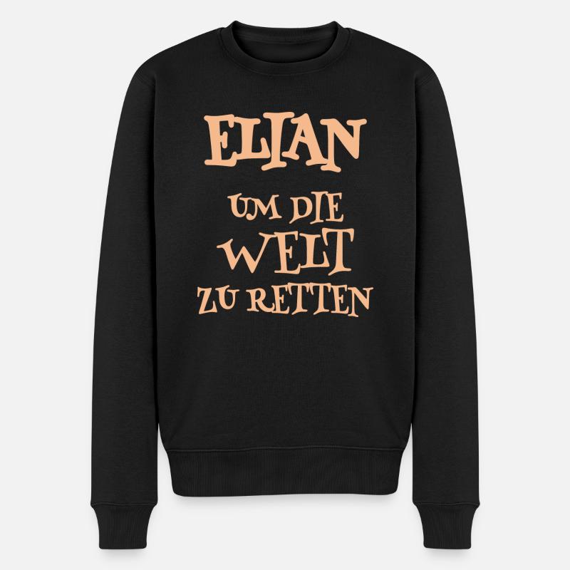 Helfer Elian - Männer Premium Bio Pullover - Schwarz