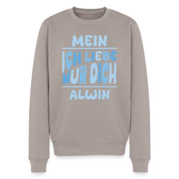 Husband Alwin - Men's Premium Organic Jumper - taupe - Front - Nico (187cm)
