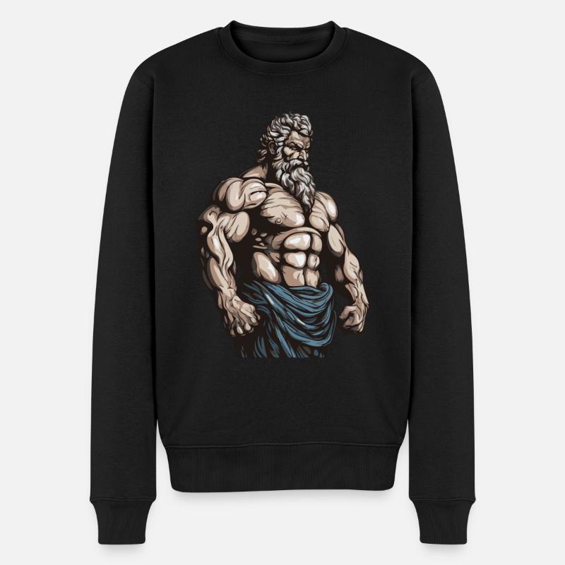 Bodybuilder Fitness - Männer Premium Bio Pullover - Schwarz