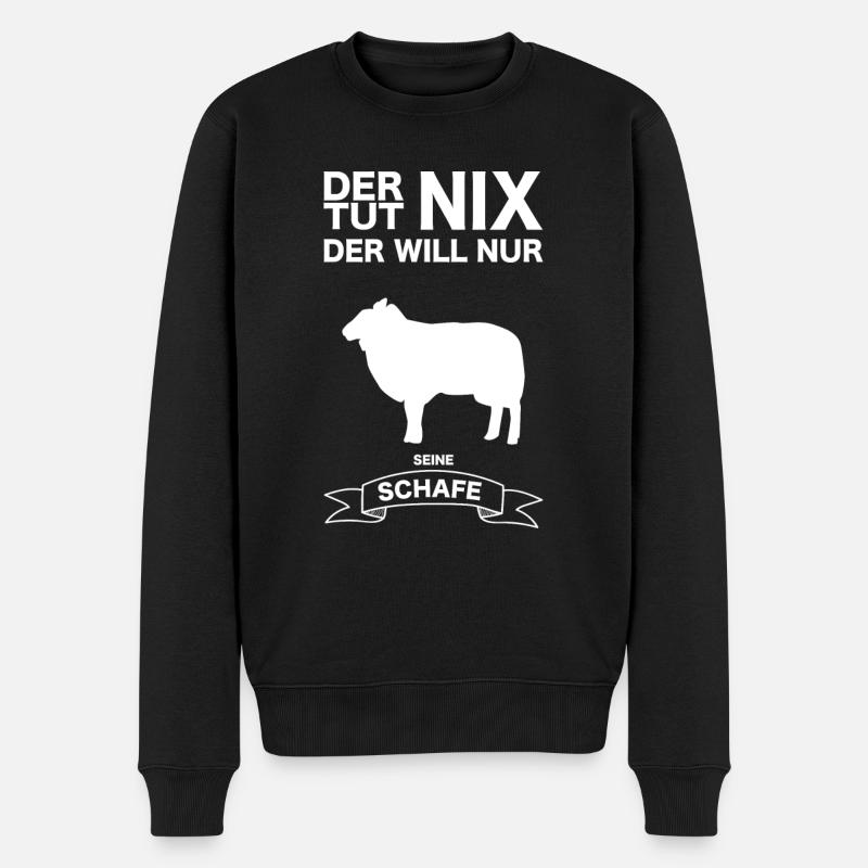 Schaf Schafe Hirte Schäfer Schafbesitzer Geschenk - Männer Premium Bio Pullover - Schwarz