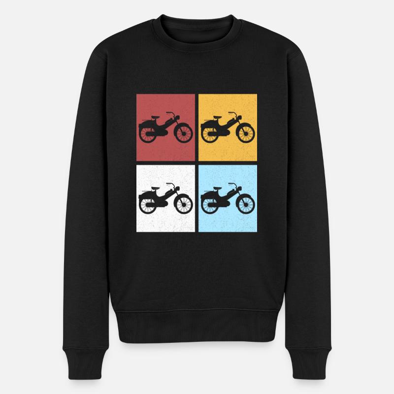 Mofa Moped Mofafahrer Mopedfahrer Mopeds Mokick - Männer Premium Bio Pullover - Schwarz