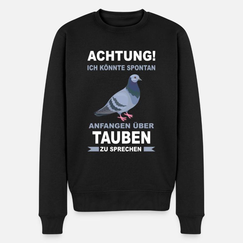 Taube Taubenzüchter Tauben Vogel Brieftaube lustig - Männer Premium Bio Pullover - Schwarz