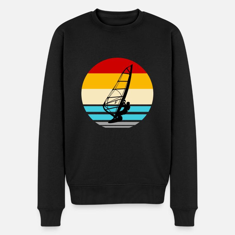 Windsurfen Windsurfer Surfen Wassersport Sommer - Männer Premium Bio Pullover - Schwarz