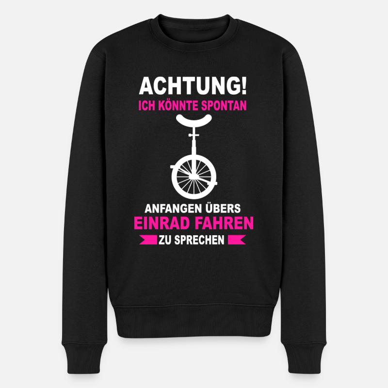 Einrad Fahrrad Einradfahrer Einrad Fahren Unicycle - Männer Premium Bio Pullover - Schwarz