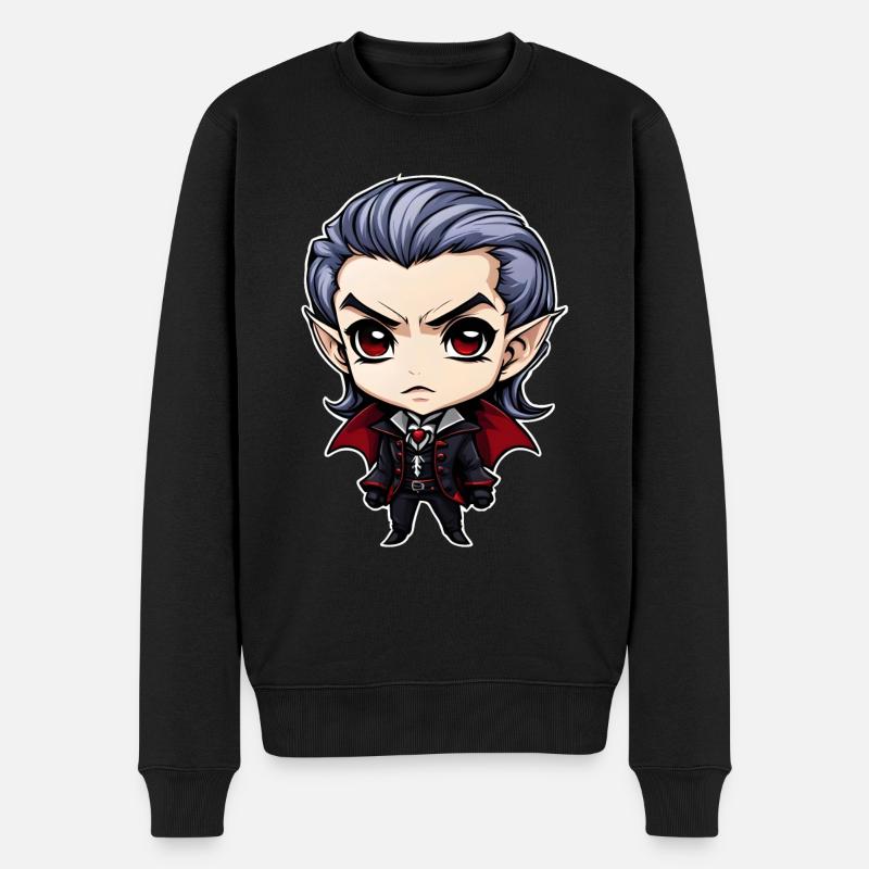 Ein Chibi-Vampir - Männer Premium Bio Pullover - Schwarz