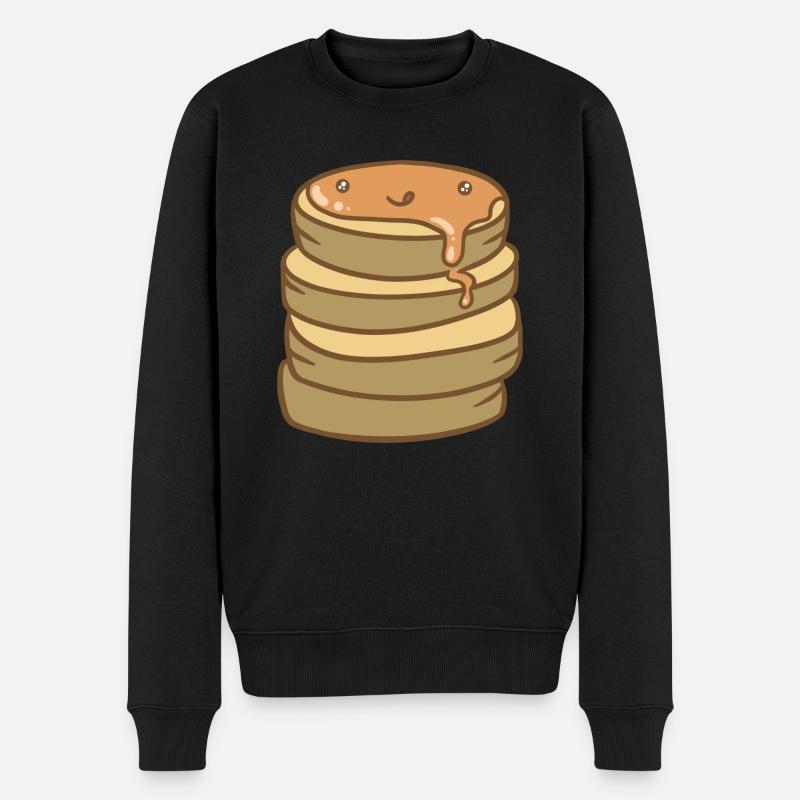 Süßer Pancake - Männer Premium Bio Pullover - Schwarz