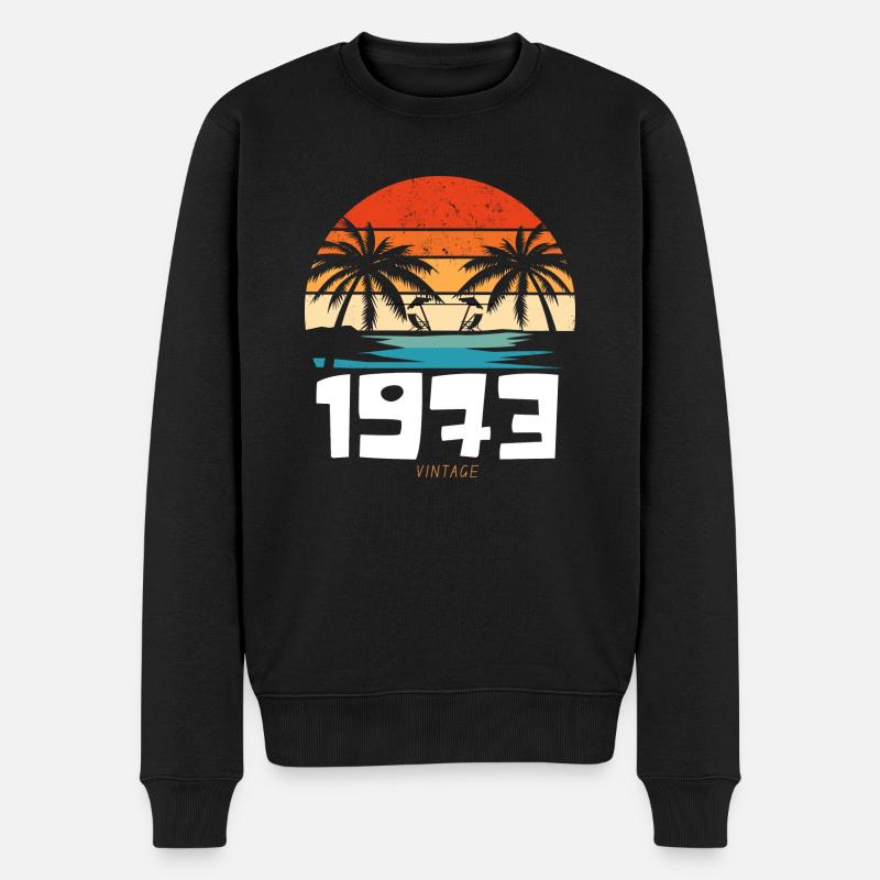 50. Geburtstag Vintage 1973 Retro Kassette Spitzname - Männer Premium Bio Pullover - Schwarz