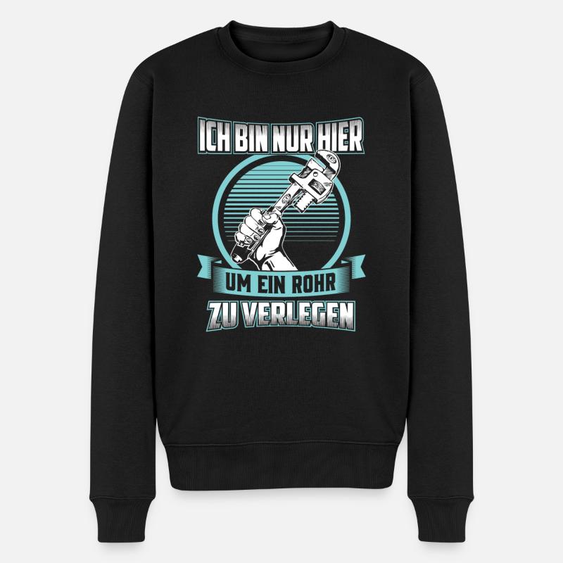 Klempner Spengler Installateur Monteur Rohre - Männer Premium Bio Pullover - Schwarz