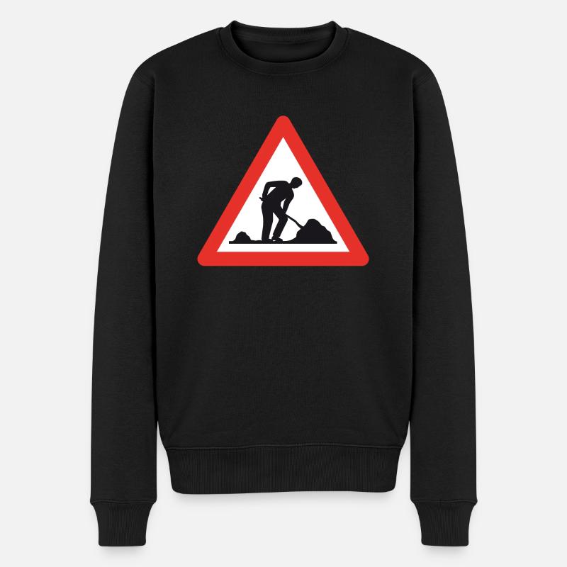 Achtung Baustelle! - Männer Premium Bio Pullover - Schwarz