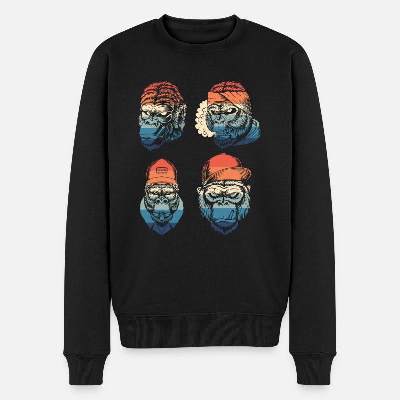 Lustiges Affe Schimpanse DNA - Männer Premium Bio Pullover - Schwarz