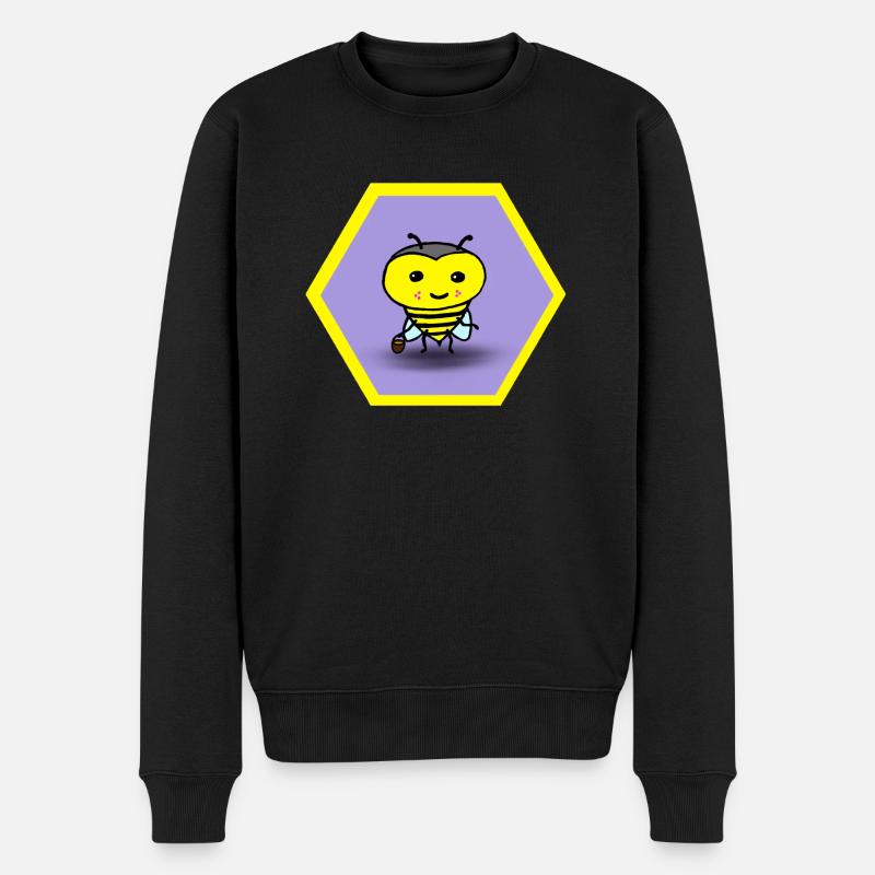 Biene mit Eimerchen - Männer Premium Bio Pullover - Schwarz