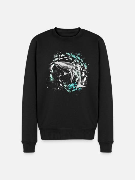 Shoal of fish,fish,painting,graffiti,shark - Men's Premium Organic Jumper - black
