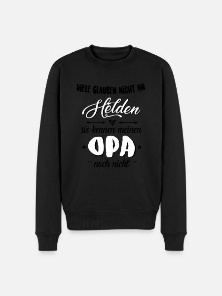 Opa Held - Männer Premium Bio Pullover - Schwarz
