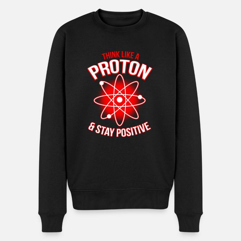 Proton Stay Positive - Männer Premium Bio Pullover - Schwarz