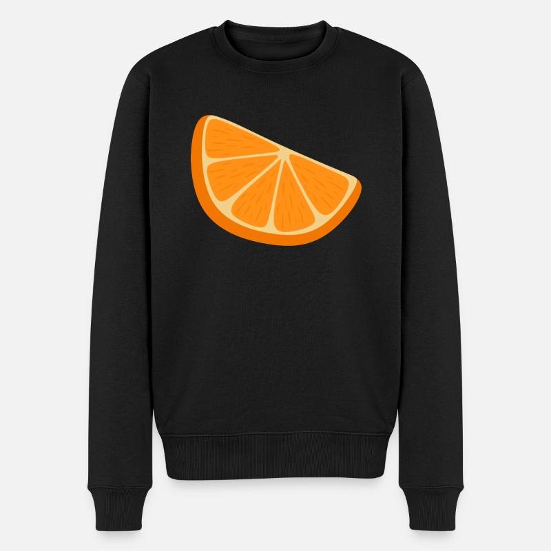 Orangenscheibe - Männer Premium Bio Pullover - Schwarz