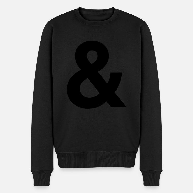 & - Männer Premium Bio Pullover - Schwarz