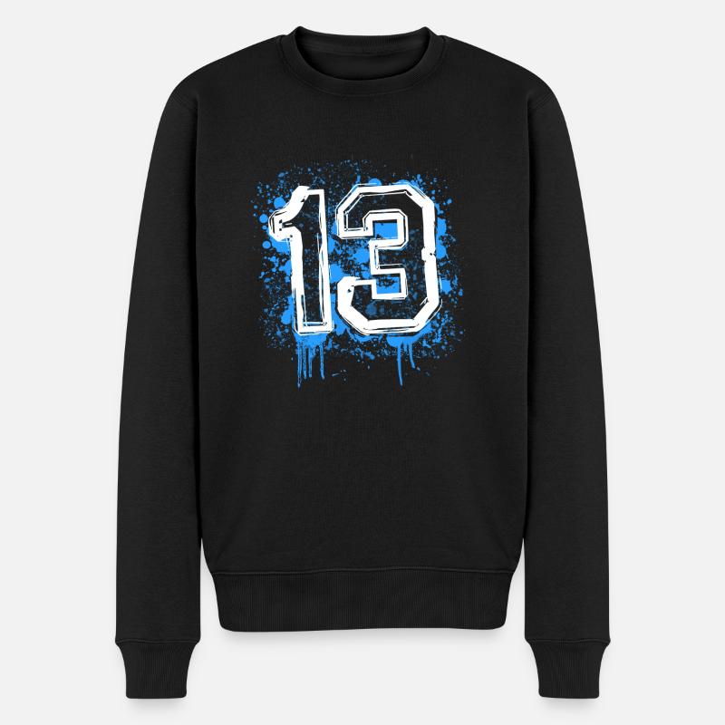 13 bigdirt - Männer Premium Bio Pullover - Schwarz
