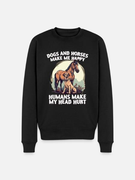 Dogs and horses - Men's Premium Organic Jumper - black