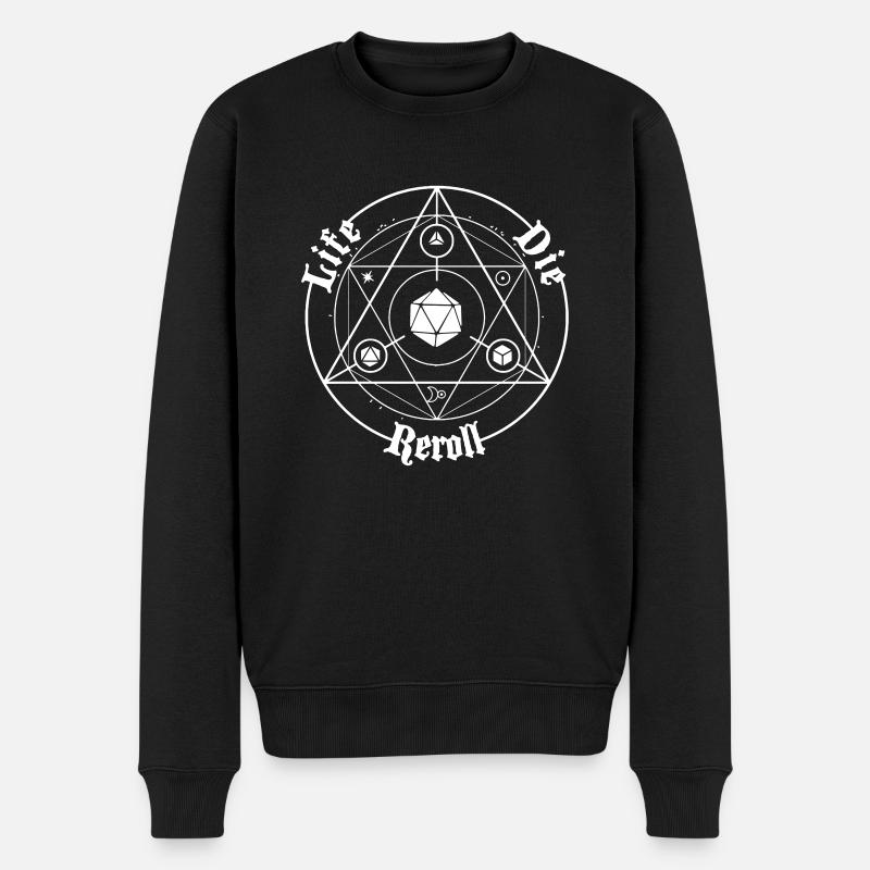 Rollenspiel Lebenskreis Reroll - Männer Premium Bio Pullover - Schwarz