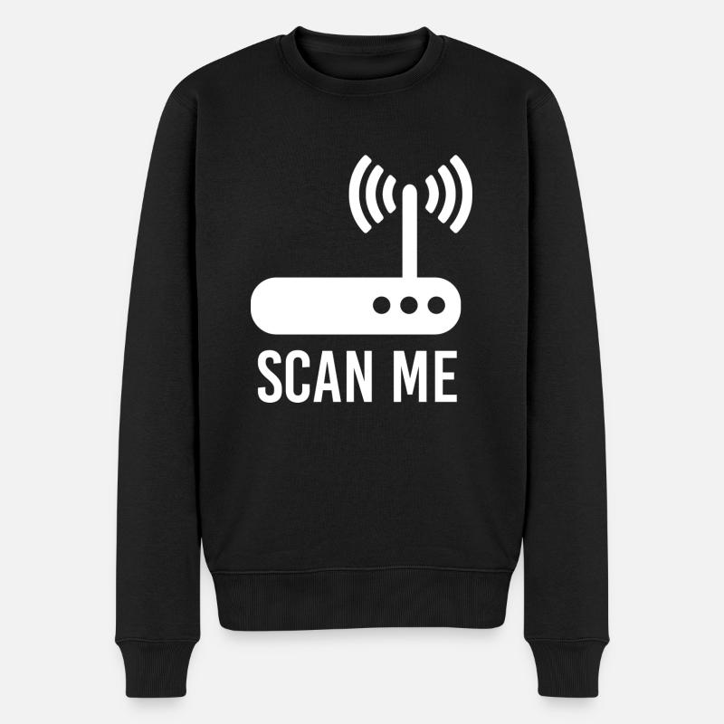 W-lan - Männer Premium Bio Pullover - Schwarz