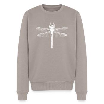 Dragonfly - Men's Premium Organic Jumper - taupe - Front - Nico (187cm)