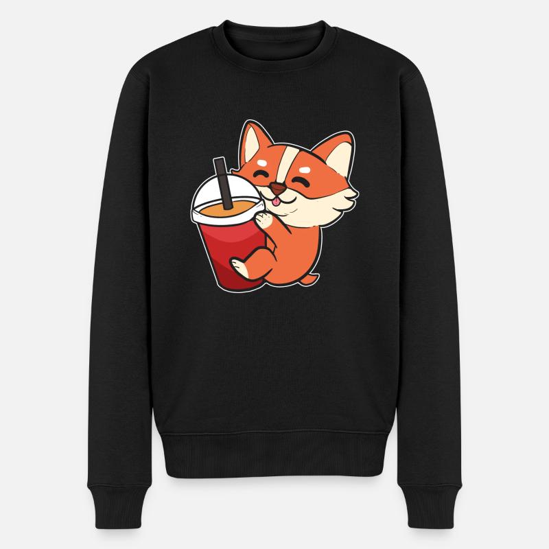 Corgi - Männer Premium Bio Pullover - Schwarz